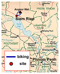 Biking Angkor Wat route map