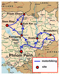 Motorbiking Adventure Cambodia  route map
