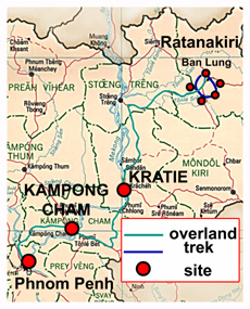 Trek Rattanakiri route map